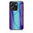 Carcasa Bumper Funda Silicona Espejo Gradiente Arco iris LS2 para Xiaomi Poco C65 Azul