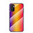 Carcasa Bumper Funda Silicona Espejo Gradiente Arco iris LS2 para Xiaomi Redmi Note 10T 5G Naranja