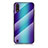 Carcasa Bumper Funda Silicona Espejo Gradiente Arco iris M02 para Samsung Galaxy A01 SM-A015 Azul