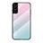 Carcasa Bumper Funda Silicona Espejo Gradiente Arco iris M02 para Samsung Galaxy S22 Plus 5G Cian