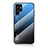Carcasa Bumper Funda Silicona Espejo Gradiente Arco iris M02 para Samsung Galaxy S22 Ultra 5G Azul