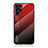 Carcasa Bumper Funda Silicona Espejo Gradiente Arco iris M02 para Samsung Galaxy S22 Ultra 5G Rojo