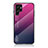 Carcasa Bumper Funda Silicona Espejo Gradiente Arco iris M02 para Samsung Galaxy S23 Ultra 5G Rosa Roja