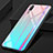 Carcasa Bumper Funda Silicona Espejo Gradiente Arco iris para Huawei P20 Cian