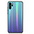 Carcasa Bumper Funda Silicona Espejo Gradiente Arco iris para Huawei P30 Pro Cian