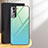 Carcasa Bumper Funda Silicona Espejo Gradiente Arco iris para Samsung Galaxy S24 5G Menta Verde