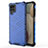 Carcasa Bumper Funda Silicona Transparente 360 Grados AM1 para Samsung Galaxy A12 Azul