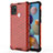 Carcasa Bumper Funda Silicona Transparente 360 Grados AM1 para Samsung Galaxy A21s Rojo