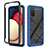 Carcasa Bumper Funda Silicona Transparente 360 Grados JX1 para Samsung Galaxy A03s Azul y Negro