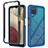 Carcasa Bumper Funda Silicona Transparente 360 Grados JX2 para Samsung Galaxy A12 5G Azul