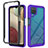 Carcasa Bumper Funda Silicona Transparente 360 Grados JX2 para Samsung Galaxy A12 Nacho Morado