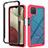 Carcasa Bumper Funda Silicona Transparente 360 Grados JX2 para Samsung Galaxy A12 Rojo