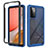 Carcasa Bumper Funda Silicona Transparente 360 Grados JX2 para Samsung Galaxy A72 4G Azul y Negro