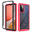 Carcasa Bumper Funda Silicona Transparente 360 Grados JX2 para Samsung Galaxy A72 4G Rosa Roja
