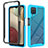 Carcasa Bumper Funda Silicona Transparente 360 Grados JX2 para Samsung Galaxy F12 Azul Cielo