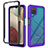 Carcasa Bumper Funda Silicona Transparente 360 Grados JX2 para Samsung Galaxy M12 Morado