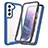 Carcasa Bumper Funda Silicona Transparente 360 Grados M01 para Samsung Galaxy S21 5G Azul