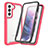 Carcasa Bumper Funda Silicona Transparente 360 Grados M01 para Samsung Galaxy S22 Plus 5G Rosa Roja