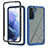 Carcasa Bumper Funda Silicona Transparente 360 Grados M02 para Samsung Galaxy S21 5G Azul