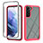 Carcasa Bumper Funda Silicona Transparente 360 Grados M02 para Samsung Galaxy S21 FE 5G Rosa Roja