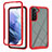 Carcasa Bumper Funda Silicona Transparente 360 Grados M02 para Samsung Galaxy S22 5G Rojo