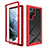 Carcasa Bumper Funda Silicona Transparente 360 Grados M02 para Samsung Galaxy S23 Ultra 5G Rojo