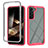 Carcasa Bumper Funda Silicona Transparente 360 Grados M02 para Samsung Galaxy S24 Plus 5G Rosa Roja