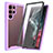 Carcasa Bumper Funda Silicona Transparente 360 Grados M03 para Samsung Galaxy S22 Ultra 5G Morado