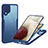 Carcasa Bumper Funda Silicona Transparente 360 Grados MJ1 para Samsung Galaxy A12 Azul