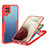 Carcasa Bumper Funda Silicona Transparente 360 Grados MJ1 para Samsung Galaxy A12 Nacho Rojo