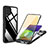 Carcasa Bumper Funda Silicona Transparente 360 Grados MJ1 para Samsung Galaxy A22 4G Negro
