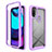 Carcasa Bumper Funda Silicona Transparente 360 Grados para Motorola Moto E30 Morado