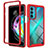 Carcasa Bumper Funda Silicona Transparente 360 Grados para Motorola Moto Edge Lite 5G Rojo