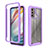 Carcasa Bumper Funda Silicona Transparente 360 Grados para Motorola Moto G60 Morado