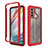 Carcasa Bumper Funda Silicona Transparente 360 Grados para Motorola Moto G60 Rojo
