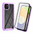 Carcasa Bumper Funda Silicona Transparente 360 Grados para Samsung Galaxy A03 Purpura Claro