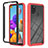 Carcasa Bumper Funda Silicona Transparente 360 Grados YB1 para Samsung Galaxy A21s Rojo