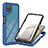 Carcasa Bumper Funda Silicona Transparente 360 Grados YB2 para Samsung Galaxy A12 Azul