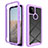 Carcasa Bumper Funda Silicona Transparente 360 Grados ZJ1 para Google Pixel 5a 5G Purpura Claro