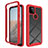 Carcasa Bumper Funda Silicona Transparente 360 Grados ZJ1 para Google Pixel 5a 5G Rojo