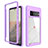 Carcasa Bumper Funda Silicona Transparente 360 Grados ZJ1 para Google Pixel 6 Pro 5G Purpura Claro