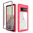 Carcasa Bumper Funda Silicona Transparente 360 Grados ZJ1 para Google Pixel 6 Pro 5G Rosa Roja