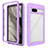 Carcasa Bumper Funda Silicona Transparente 360 Grados ZJ1 para Google Pixel 7a 5G Purpura Claro