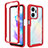 Carcasa Bumper Funda Silicona Transparente 360 Grados ZJ1 para Huawei Honor X7a Rojo