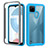 Carcasa Bumper Funda Silicona Transparente 360 Grados ZJ1 para Realme C21Y Azul Cielo