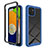 Carcasa Bumper Funda Silicona Transparente 360 Grados ZJ1 para Samsung Galaxy A03 Azul