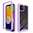 Carcasa Bumper Funda Silicona Transparente 360 Grados ZJ1 para Samsung Galaxy A03 Purpura Claro