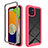 Carcasa Bumper Funda Silicona Transparente 360 Grados ZJ1 para Samsung Galaxy A03 Rosa Roja