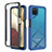 Carcasa Bumper Funda Silicona Transparente 360 Grados ZJ1 para Samsung Galaxy A12 Nacho Azul