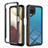 Carcasa Bumper Funda Silicona Transparente 360 Grados ZJ1 para Samsung Galaxy A12 Negro